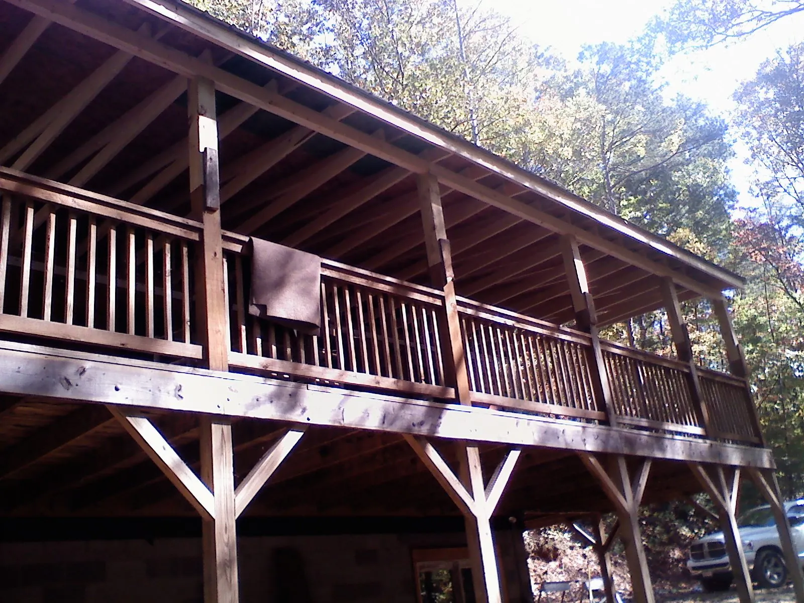 Timber framing under a new elevated porch and deck — Roof Leak Repair in Goodell by Roofing Brothers